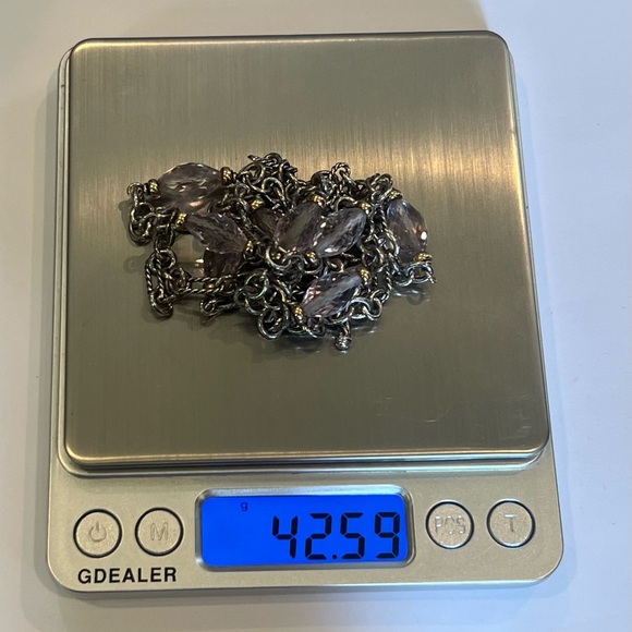 David Yurman Bijoux Bead 35” Figaro Chain Link Necklace Sterling Silver 18k - Picture 10 of 14